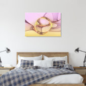 Abstracte bewegingen Modern roze Golden Fractal Ar Canvas Afdruk (Insitu (Slaapkamer))