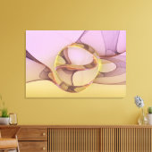 Abstracte bewegingen Modern roze Golden Fractal Ar Canvas Afdruk (Insitu (Woonkamer))