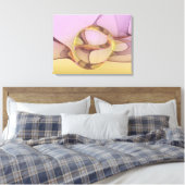 Abstracte bewegingen Modern roze Golden Fractal Ar Canvas Afdruk (Insitu (Slaapkamer))