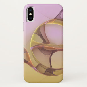 Abstracte bewegingen Modern roze Golden Fractal Ar Case-Mate iPhone Case