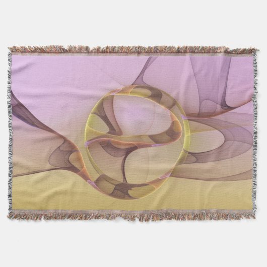 Abstracte bewegingen Modern roze Golden Fractal Ar Deken (Voorkant)