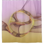 Abstracte bewegingen Modern roze Golden Fractal Ar Douchegordijn (Voorkant)