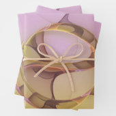 Abstracte bewegingen Modern roze Golden Fractal Ar Inpakpapier Vel (In situ)