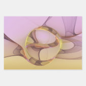 Abstracte bewegingen Modern roze Golden Fractal Ar Inpakpapier Vel (Voorkant)