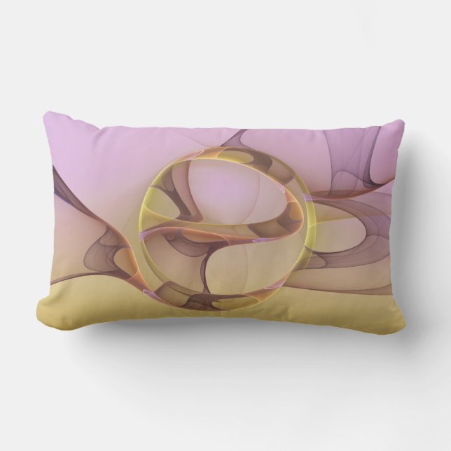 Abstracte bewegingen Modern roze Golden Fractal Ar Kussen (Voorkant)