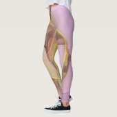 Abstracte bewegingen Modern roze Golden Fractal Ar Leggings (Links)