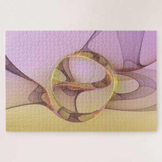 Abstracte bewegingen Modern roze Golden Fractal Ar Legpuzzel (Horizontaal)