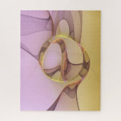 Abstracte bewegingen Modern roze Golden Fractal Ar Legpuzzel (Verticaal)