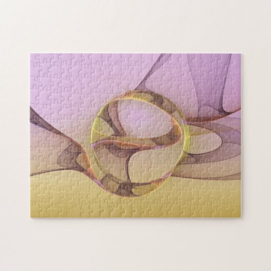 Abstracte bewegingen Modern roze Golden Fractal Ar Legpuzzel (Horizontaal)