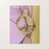 Abstracte bewegingen Modern roze Golden Fractal Ar Legpuzzel (Verticaal)