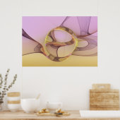 Abstracte bewegingen Modern roze Golden Fractal Ar Poster (Keuken)