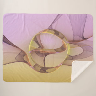 Abstracte bewegingen Modern roze Golden Fractal Ar Sherpa Deken