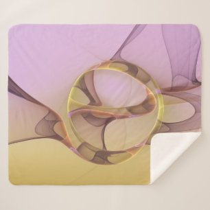 Abstracte bewegingen Modern roze Golden Fractal Ar Sherpa Deken
