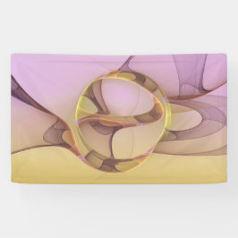 Abstracte bewegingen Modern roze Golden Fractal Ar Spandoek