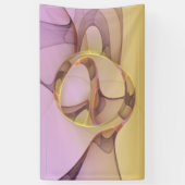 Abstracte bewegingen Modern roze Golden Fractal Ar Spandoek (Verticaal)