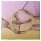 Abstracte bewegingen Modern roze Golden Fractal Ar Tegeltje (Voorkant)