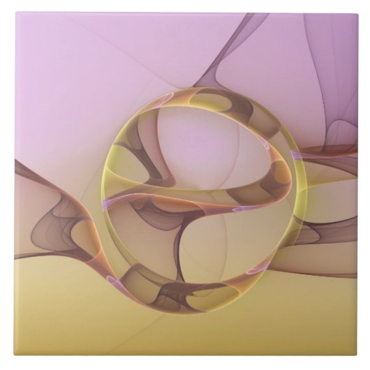 Abstracte bewegingen Modern roze Golden Fractal Ar Tegeltje (Voorkant)