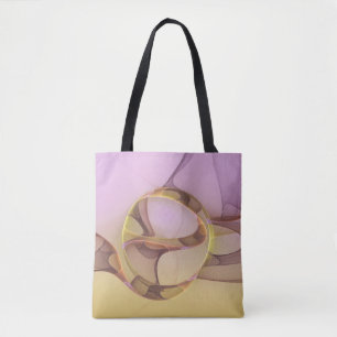Abstracte bewegingen Modern roze Golden Fractal Ar Tote Bag