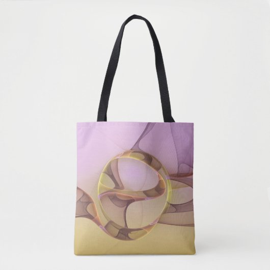 Abstracte bewegingen Modern roze Golden Fractal Ar Tote Bag (Voorkant)