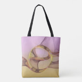 Abstracte bewegingen Modern roze Golden Fractal Ar Tote Bag (Achterkant)