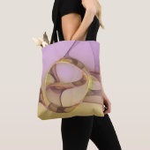 Abstracte bewegingen Modern roze Golden Fractal Ar Tote Bag (Dichtbij)