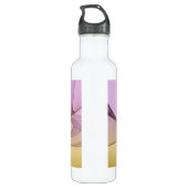 Abstracte bewegingen Modern roze Golden Fractal Ar Waterfles (Achterkant)