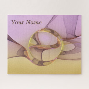 Abstracte bewegingen Modern roze Golden Fractal Na Legpuzzel