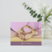 Abstracte Bewegingen Modern Roze Gouden Fractale T Briefkaart (Staand voorkant)