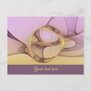 Abstracte Bewegingen Modern Roze Gouden Fractale T Briefkaart