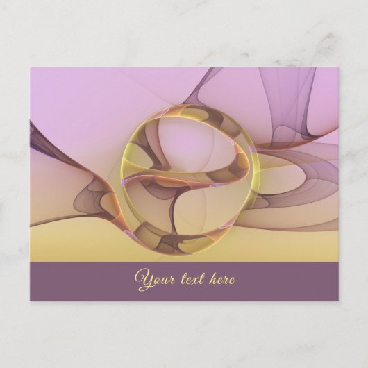 Abstracte Bewegingen Modern Roze Gouden Fractale T Briefkaart (Voorkant)