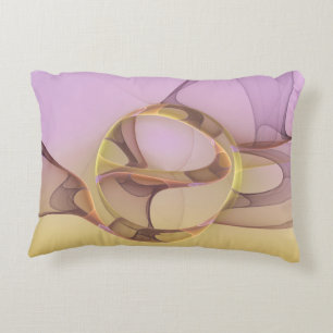 Abstracte bewegingen moderne roze gouden fractal k decoratief kussen