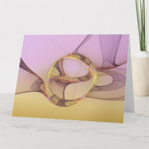 Abstracte Bewegingen Moderne Roze Gouden Fractale Bedankkaart