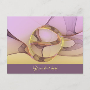Abstracte bewegingen Moderne roze gouden fractale  Briefkaart