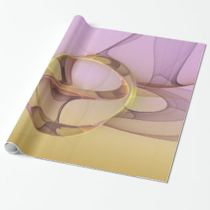 Abstracte Bewegingen Moderne Roze Gouden Fractale Cadeaupapier