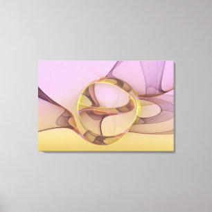 Abstracte Bewegingen Moderne Roze Gouden Fractale  Canvas Afdruk