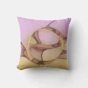 Abstracte Bewegingen Moderne Roze Gouden Fractale Kussen