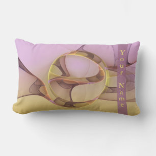 Abstracte Bewegingen Moderne Roze Gouden Fractale Kussen