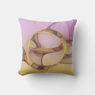 Abstracte Bewegingen Moderne Roze Gouden Fractale Kussen