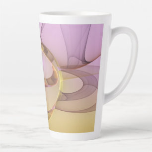 Abstracte Bewegingen Moderne Roze Gouden Fractale Latte Mok