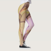 Abstracte Bewegingen Moderne Roze Gouden Fractale Leggings (Rechts)