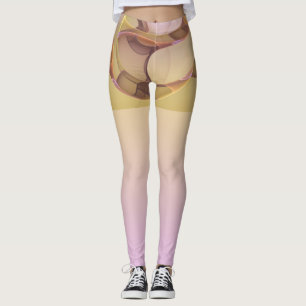 Abstracte Bewegingen Moderne Roze Gouden Fractale Leggings