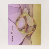 Abstracte Bewegingen Moderne Roze Gouden Fractale Legpuzzel (Verticaal)