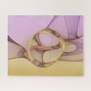 Abstracte Bewegingen Moderne Roze Gouden Fractale Legpuzzel