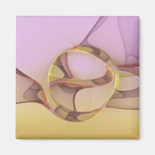 Abstracte Bewegingen Moderne Roze Gouden Fractale Magneet