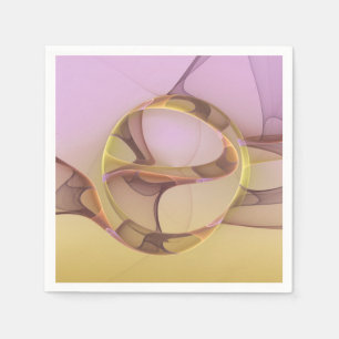 Abstracte bewegingen moderne roze gouden fractale  servet