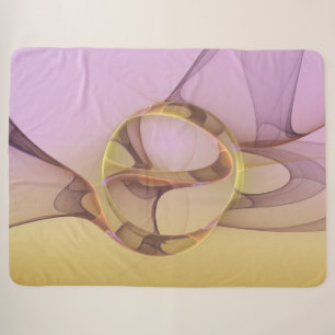 Abstracte Bewegingen Moderne Roze Gouden Fractale Sherpa Deken