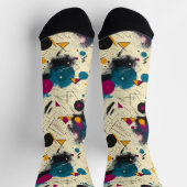 Abstracte bewegingssokken in turquoise, magenta en sokken (Top)