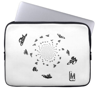 Abstracte Bicycle Race Monogrammen Laptop Sleeve