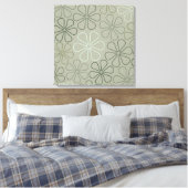 Abstracte Big Flower Outlines Groenen Canvas Afdruk (Insitu (Slaapkamer))
