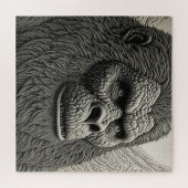 Abstracte Bigfoot in Zwart-wit Ai Art Legpuzzel (Horizontaal)